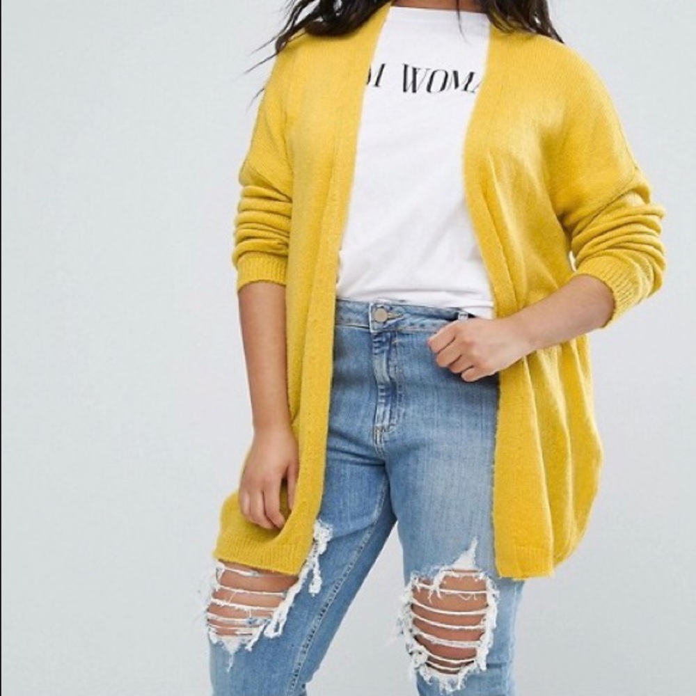 ASOS Curve Yellow Cardigan